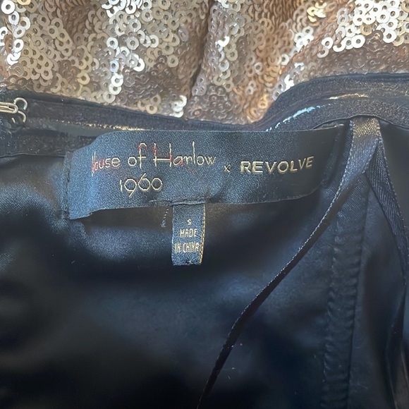 HOUSE OF HARLOW 1960 x REVOLVE metallic sequin rose gold dress size small - Picture 8 of 10